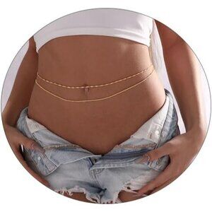 🔥Amicon Waist Chain Women Gold Plated Layered Belly Multilayer SexyBikini Chain